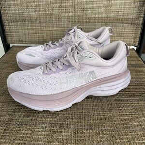 EUC Hoka One 9 D Men’s Bondi 8 sneakers running trainers lilac gray shoes LMEL